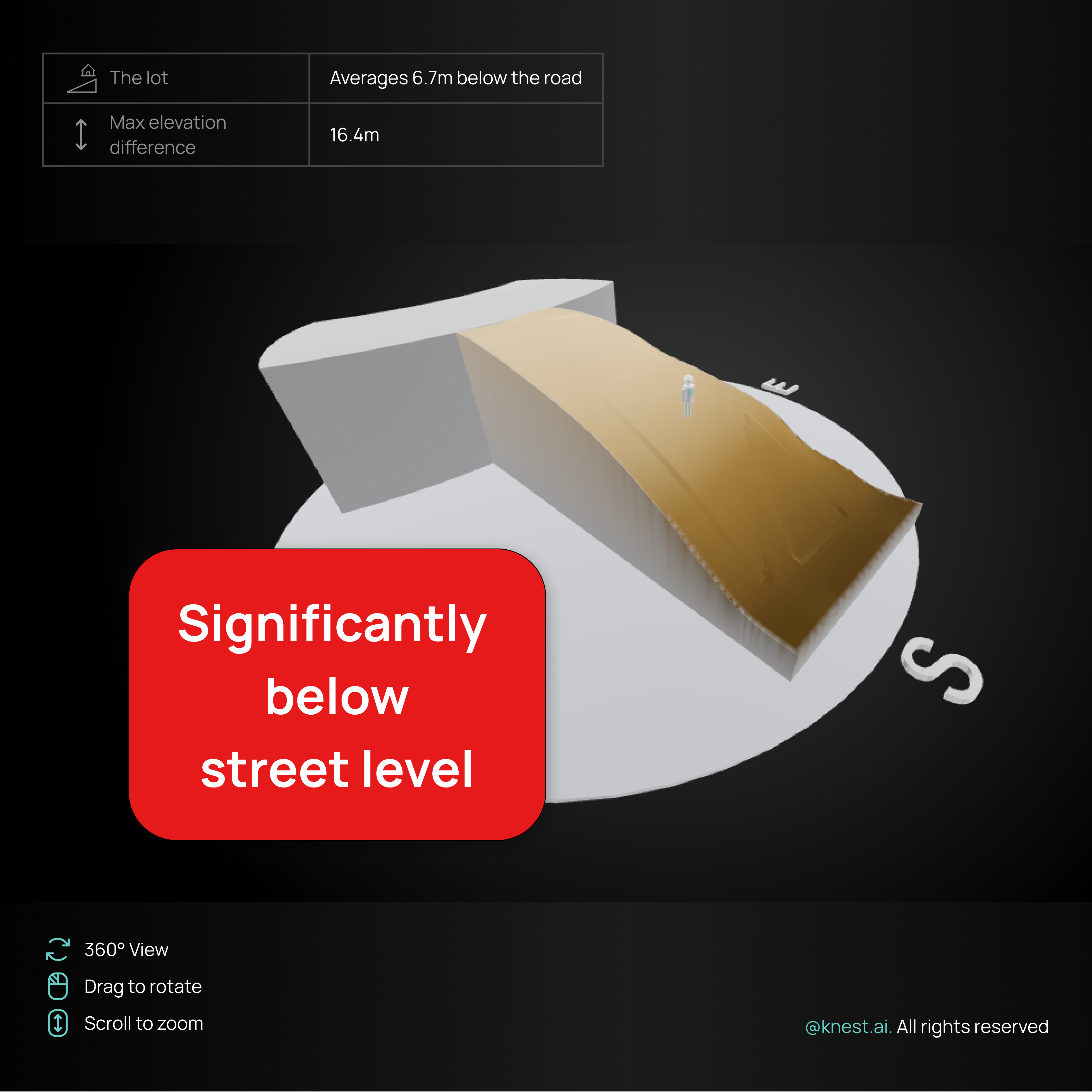 Interactive 3D land map showing property slope, elevation, terrain and street level analysis for Sydney home buyers